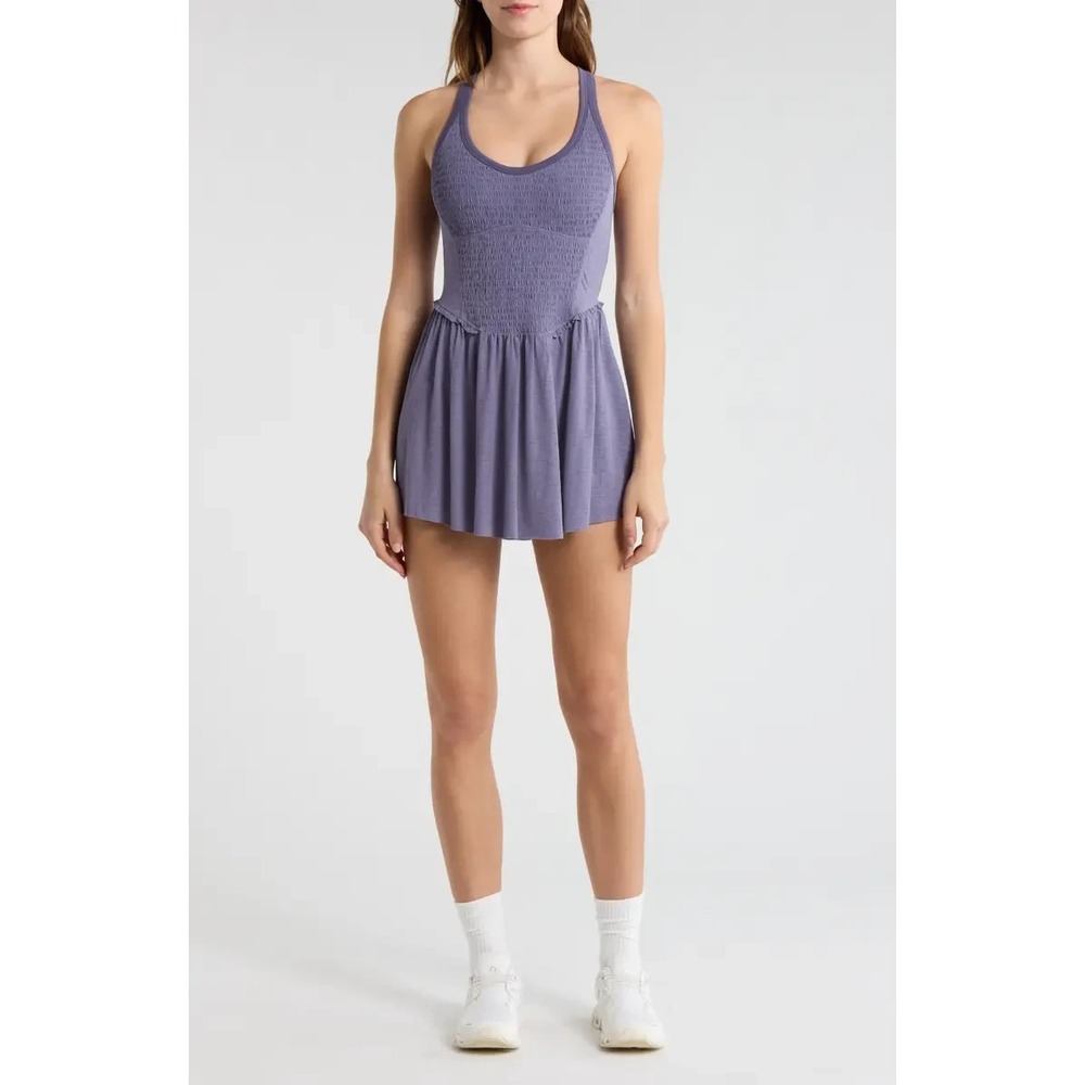 Free People Movement Smockin Hot Dress Romper Womens Small Purple